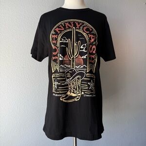 Black Johnny Cash Western Cowboy Graphic T-Shirt